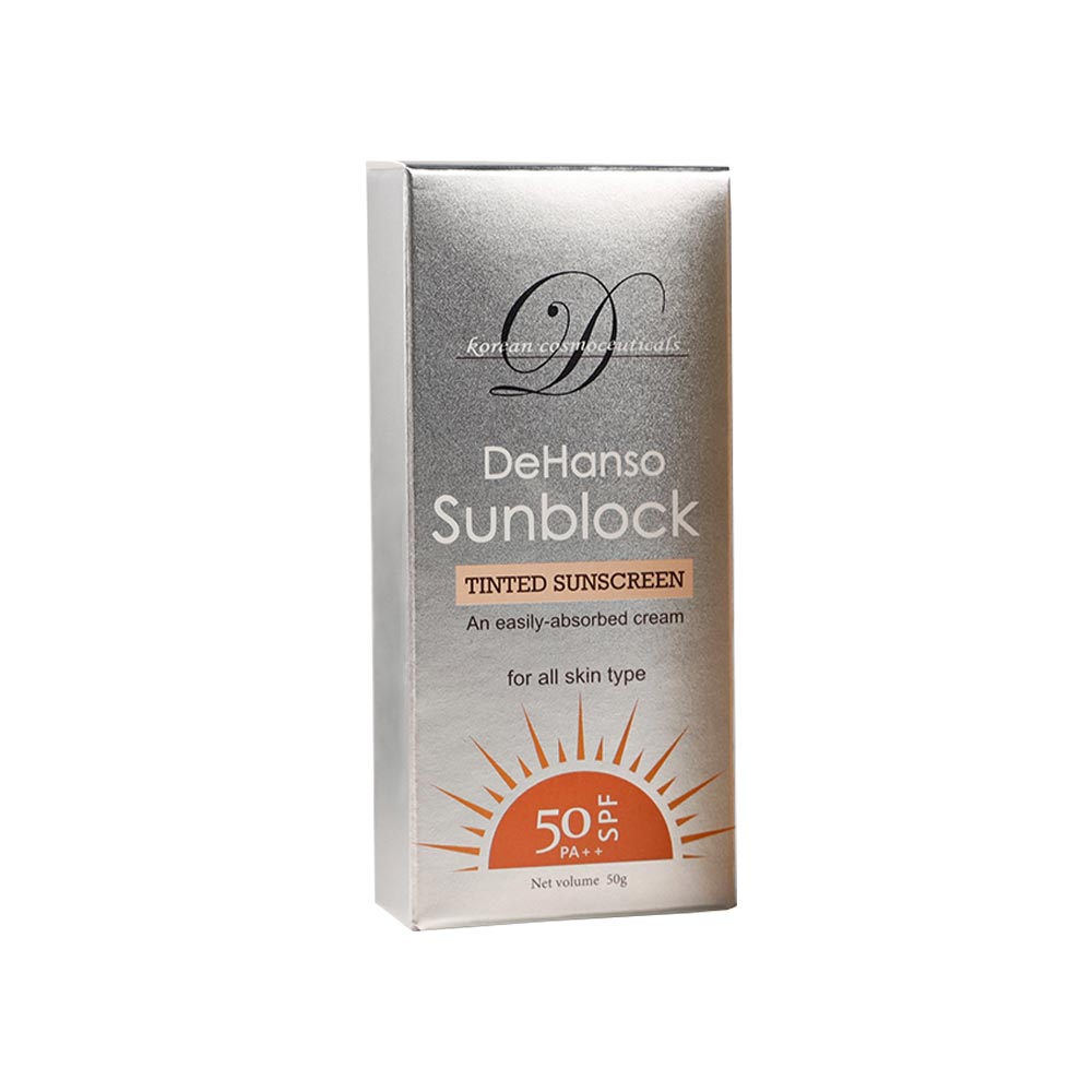 DeHanso Sunblock Tinted SPF50 clean product shot