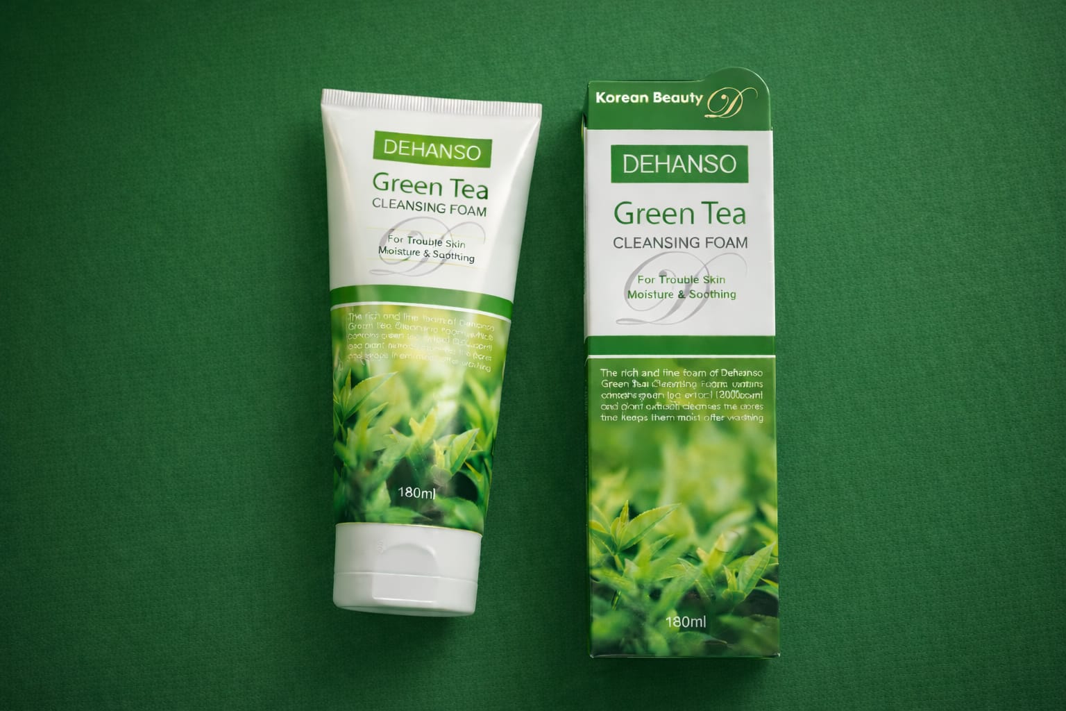 DeHanso Green Tea Foam Cleanser 180ml — Korean gentle cleanser with green tea