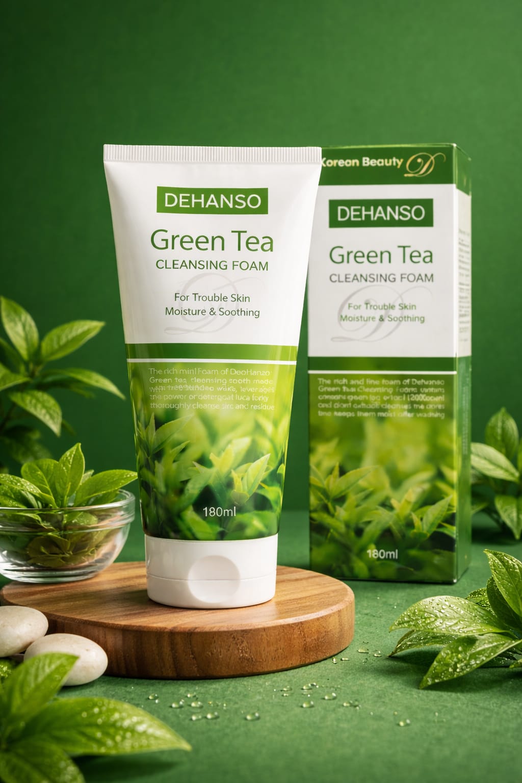 DeHanso Green Tea Foam Cleanser — front label view