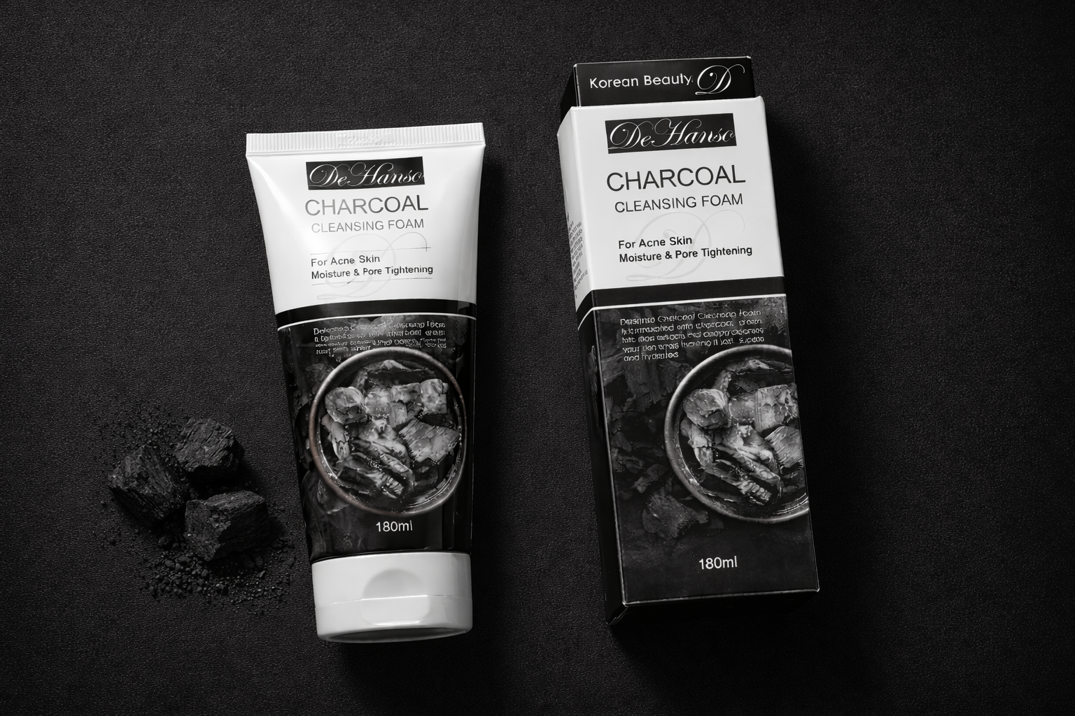 DeHanso Charcoal Foam Cleanser 180ml — Korean deep detox for acne skin