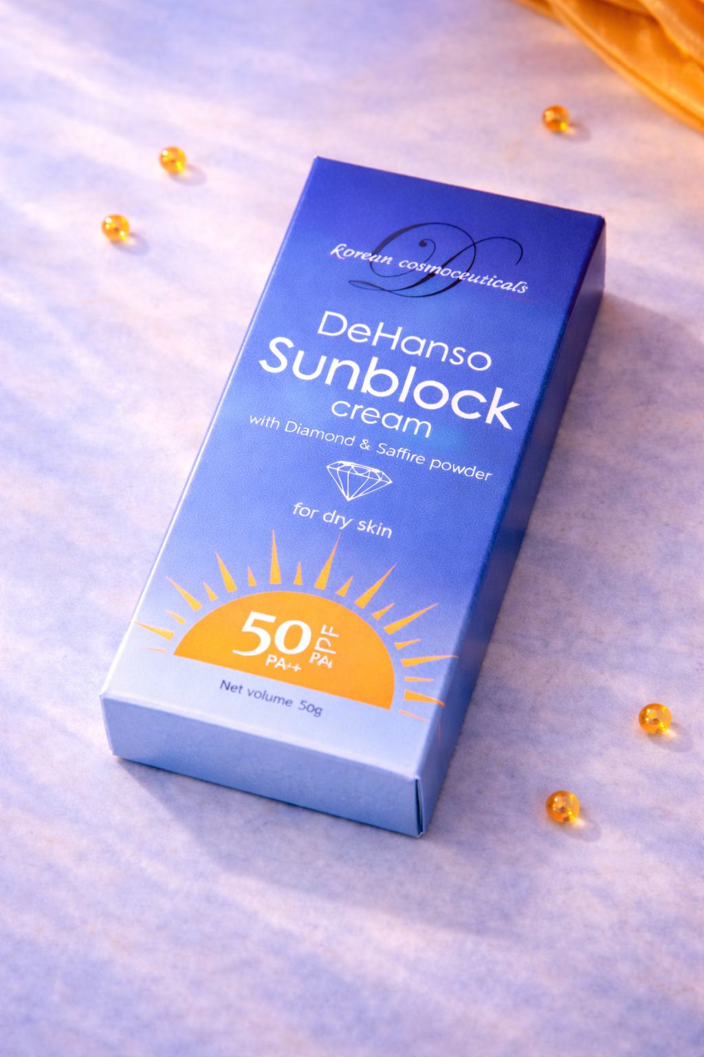 DeHanso Sunblock Dry Skin — studio packaging view