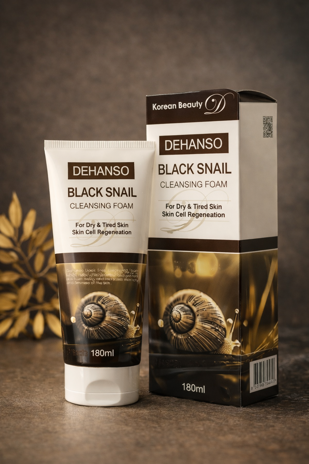 DeHanso Black Snail Cleansing Foam 180ml — Korean repair cleanser with snail mucin